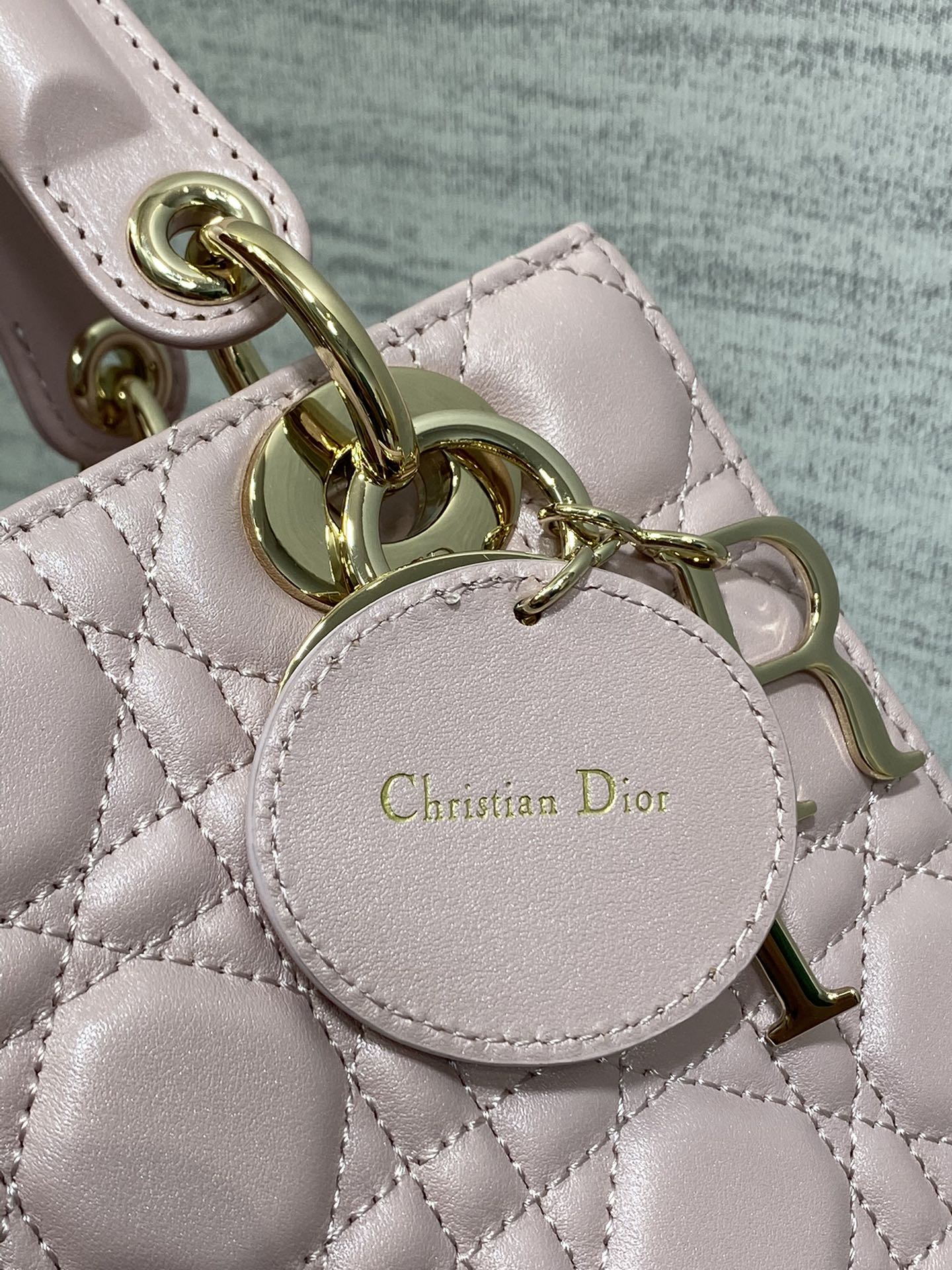 Small Lady Dior My ABCDior Bag Pale Pink Cannage Lambskin